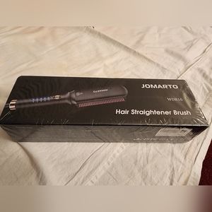 Hair straightener brush